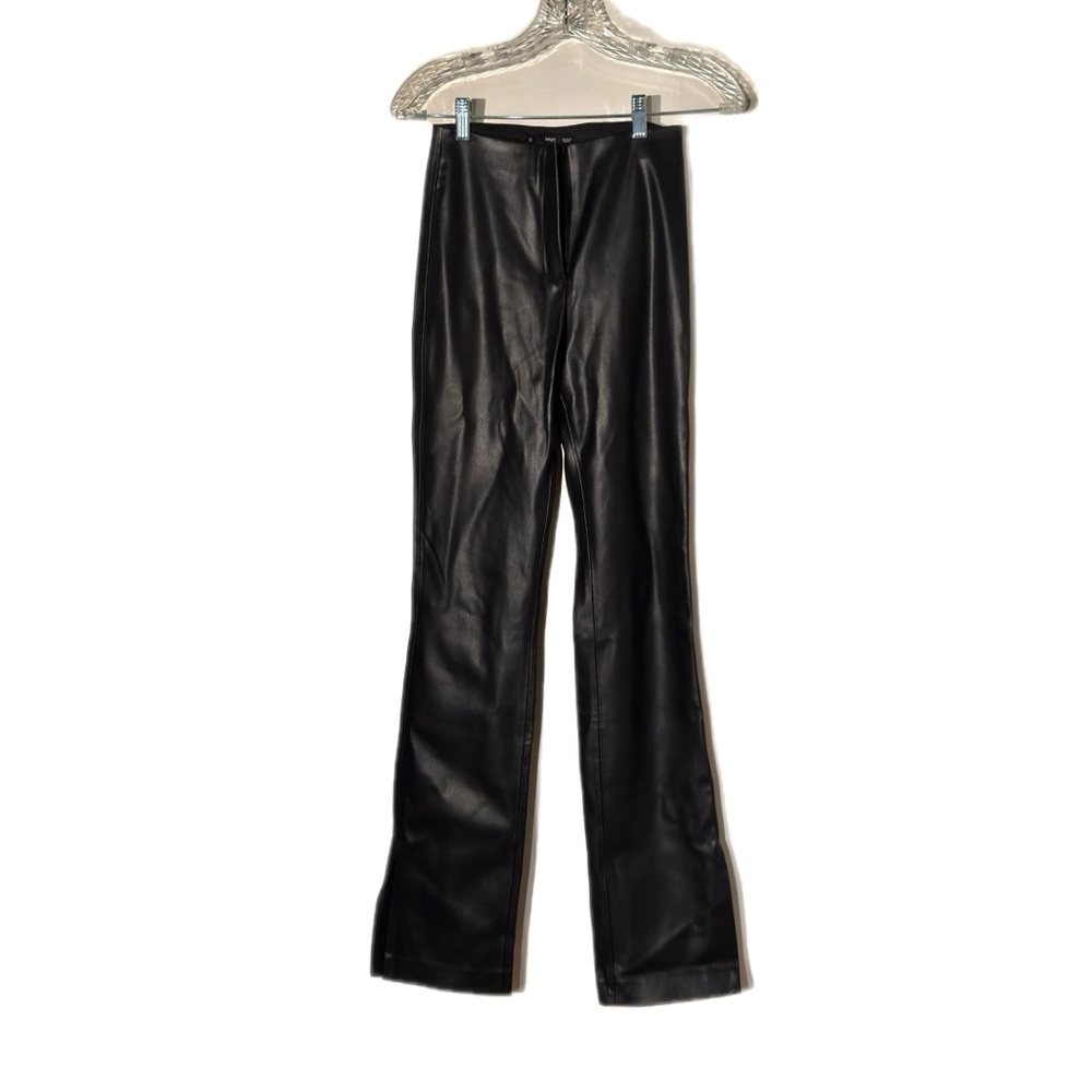 Mango - faux leather flare pants